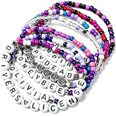 GLOONITY Olivia Ro Merch 7 Pcs Olivia Bracelets with 3 Random Stickers, Ideal Music Album Merchandise Gift for OR Fans on Birthday Party, Halloween &amp; Christmas, 2026 Tour Concerts Accessories