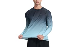 KPSUN Mens Swim Shirts UPF 50+ Sun Protection Quick Dry SPF Rash Guard Outdoor Beach Fishing T Shirts