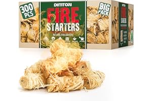 DIMTORI 300 pcs Fire Starter - Natural Fire Starters for Campfires, Fire Pit, Pizza Oven, Fireplace, Smoker, BBQ, Pellet Stove & Wood - Fire Starters for Grill, Charcoal Starter