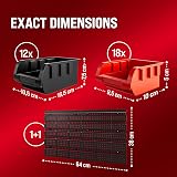 Monzana 32pc Garage Wall Rack Storage Boxes Tool Organiser Workshop Craft view 3