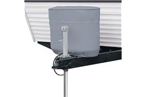 Classic Accessories Over Drive RV Tank Cover, Double 20/5 Gallon Tanks, Grey, Heavy-Duty Fabric, Zippered Access, Elasticized Hem