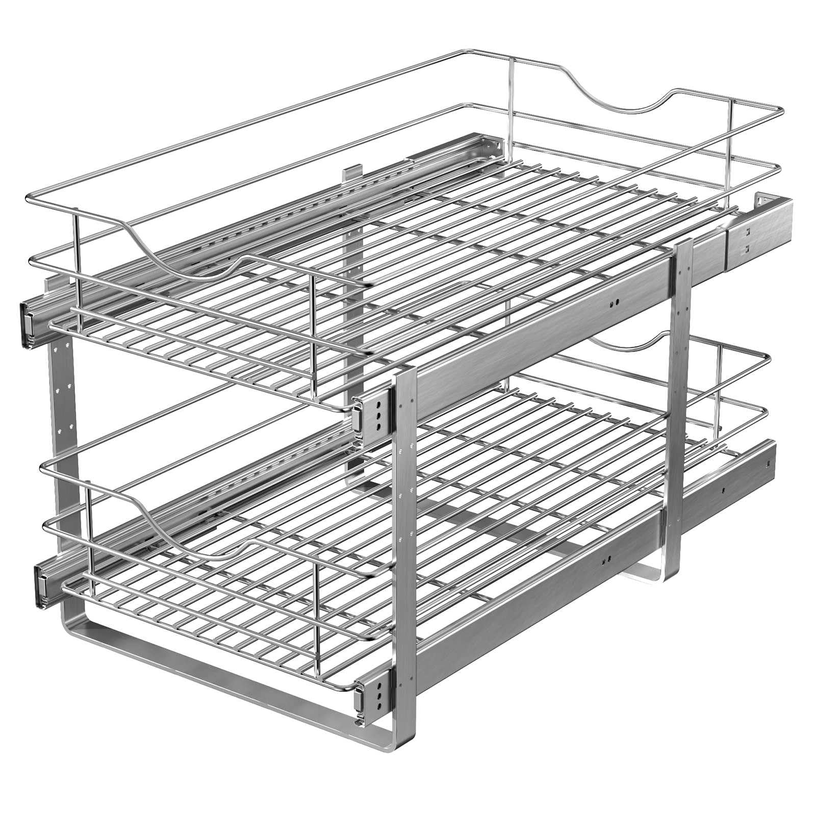 Photo 1 of LOVKIT 2 Tier Pull Out Cabinet Organizer,(17½"W x 22" D) Soft Close Slide Out Drawer For Kitchen Base Cabinet, Individual Pull Out Shelf, Roll Out Pantry Organization, 22 Inch Deep
