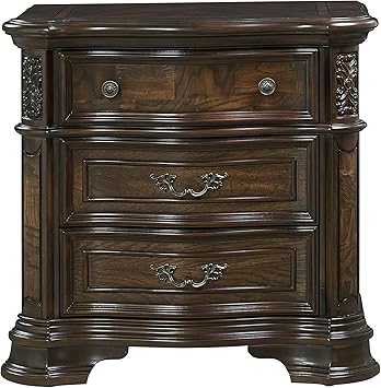 Amazon Com Steve Silver Royale Brown Cherry 3 Drawer Nightstand