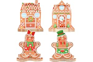 NAOZINEBI 48 Count Christmas Party Plates Gingerbread Party Decorations Gingerbread House Plates Decorations Gingerbread Man Xmas Holiday Disposable Paper Platter for Merry Christmas Winter Tableware Supplies