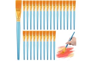 Supkiir 36Pcs 1 Inch Flat Paint Brushes for Acrylic Painting, Synthetic Nylon Watercolor Paintbrush, Detail Acrylic Paint Bru