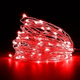 Jsdoin Fairy Lights 50 LED Copper Wire 5m Battery Operated Red 2 Pack view 1