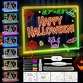 LED Drawing Board 7 Colors, 15.7x11.8'' Acrylic Dry Erase Lumiboard Board with Stand and 7 Markers, 4 Modes & 7 Colors Light 