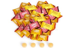 THE SNACKERY Ginger Hard Candy, Assorted Fruit Flavors 2 lb bag, Individually Wrapped Healthy Candy, The Sweet and Spicy Natural Remedy for Anti-Nausea and Digestion, Made with Real Ginger Extract