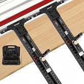 Track Saw Parallel Guide System, Micro Adjustable Flip Stop, Zero Calibration 0.001" Precision Rip Cut Guide for Woodworking, Compatible with Festool Makita Milwaukee Triton WEN