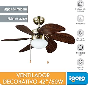 iGoto V3002 Ventilador de techo para interior 30", VENTUM: Amazon.com