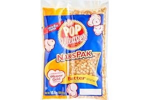 Pop Weaver Popcorn Popcorn Kit Theater Quality Portion Pack Naks Pak for 8 Oz Poppers (6 Pack)