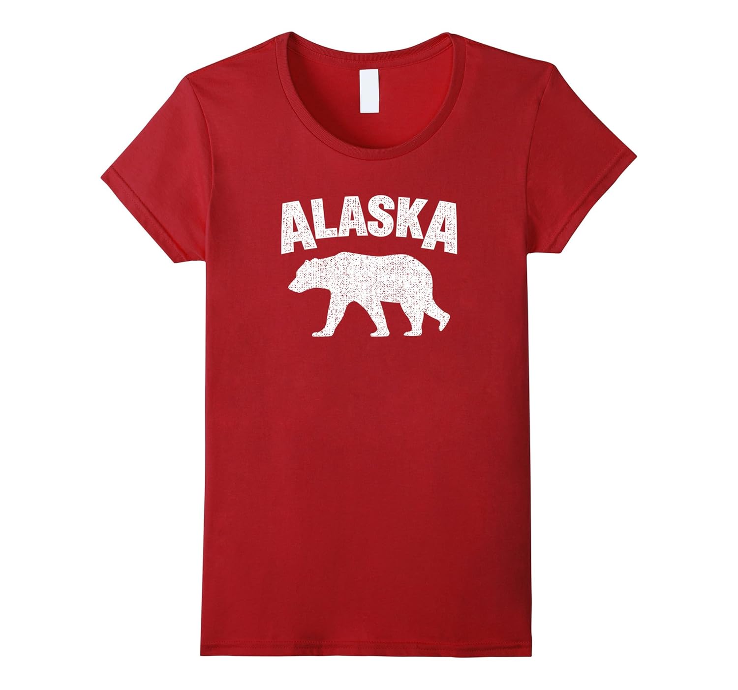 Alaska State With Bear Distressed Tshirt