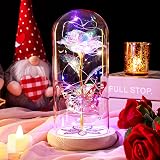 Beferr Eternal Rose Gift in Glass Dome Colorful LED Light Up Flower for Mom Wife view 4