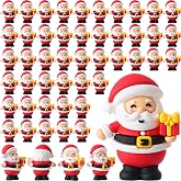 Chunful 50 Pcs Christmas Mini Santa Figurines Rubber Statues, Gift Box | Hide and Seek Game, Xmas Party Supplies Gifts Miniatures, Tabletop Decor, Party Supplies for Xmas Celebration