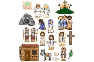 STORY TIME FELTS He is Risen Bible Felt Figures for Flannel Board Story Easter Crucifixion Jesus Plus Activity Pages Lesson Guide