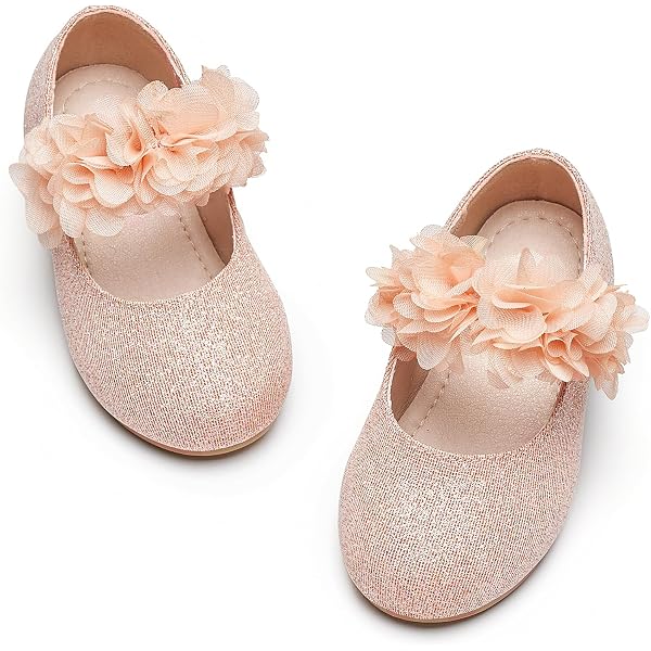 Sandales Mary Jane Elsa – Chaussures Plates Pour Petite Fille – Fermeture Facile, Semelle Antidérapante – Rose