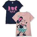 Amazon Essentials Disney | Marvel | Star Wars | Princess Women's Short-Sleeve Crew-Neck T-Shirts, Pack of 2