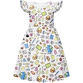 LQSZ Girls Princess Nightgowns Flutter Sleeves Night Dress Sleepwear 3-10 Years Pajamas Nightgowns for Little Girls