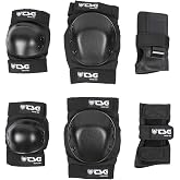 TSG Basic Pad Set, All in One Skateboard Protection Set of Knee Pads, Elbow Pads and Wrist Guards, EVA Cup Foam, PE Caps, Hardshell Protection, Pre Shaped, Horseshoe, Pull Over Design