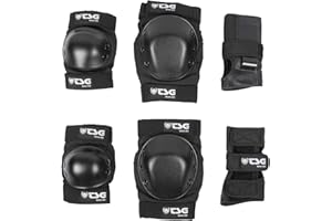 TSG Basic Pad Set, All in One Skateboard Protection Set of Knee Pads, Elbow Pads and Wrist Guards, EVA Cup Foam, PE Caps, Hardshell Protection, Pre Shaped, Horseshoe, Pull Over Design