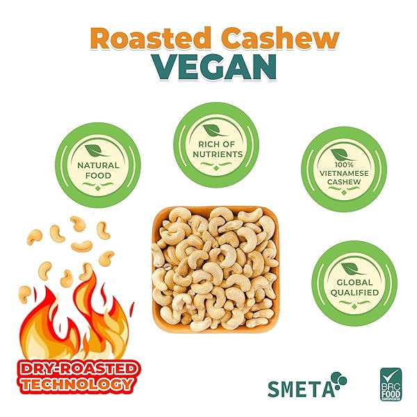 HANSIA ROASTED CASHEW VEGAN, DRY ROASTED UNSALTED SUPERFOOD, FRESH, HEALTHY, LOW SODIUM SNACKS, RICH OF PROTEIN & NATURAL FIBER, PROTEIN, VITAMIN AND IRON |GIFT GIVING (ROASTED CASHEW, 2.2 POUNDS (PACK OF 1))
