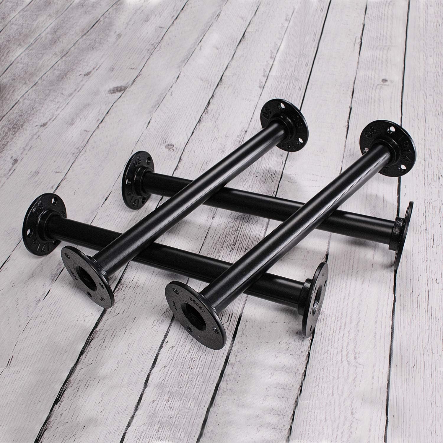 4 Pc Black Pipe Table Legs for Coffee and End Table Legs 12 Inch Metal