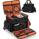 DJ Cable File Bag with 6 Detachable Dividers High Capacity Gig Cable Bag | DJ Cable Organizer Case for Cords, DJ Gear, Sound Instrument and Accessories