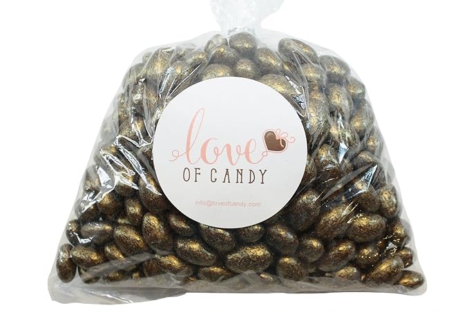 Amazon Com Love Of Candy Bulk Candy Gold Chocolate Almonds 3lb Bag Grocery Gourmet Food