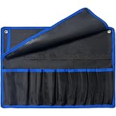 THAIYUANG Roll Up Wrench Pouch SAE, Heavy Duty Canvas Tool Wrench Organizer Bag 10+10 Pockets (Only Pouch)