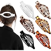 Obeoby 6 PCS Flat Hair Clips for Women, French Flat Claw Clips Hair Accessories Barrettes Large Medium Duckbill Stocking Stuffers Christmas Gifts (Tortoiseshell)