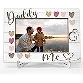 ONDTOM Dad Picture Frame, Fathers Day Birthday Gifts, First Time Dad Gifts from Daughter Girl, 4x6 Wood Daddy & Me Photo Frame for Desk Display-A02