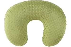 QUENESS Nursing Pillow Cover Breastfeeding Pillow Cases Minky Dot Slipcover (Sage)