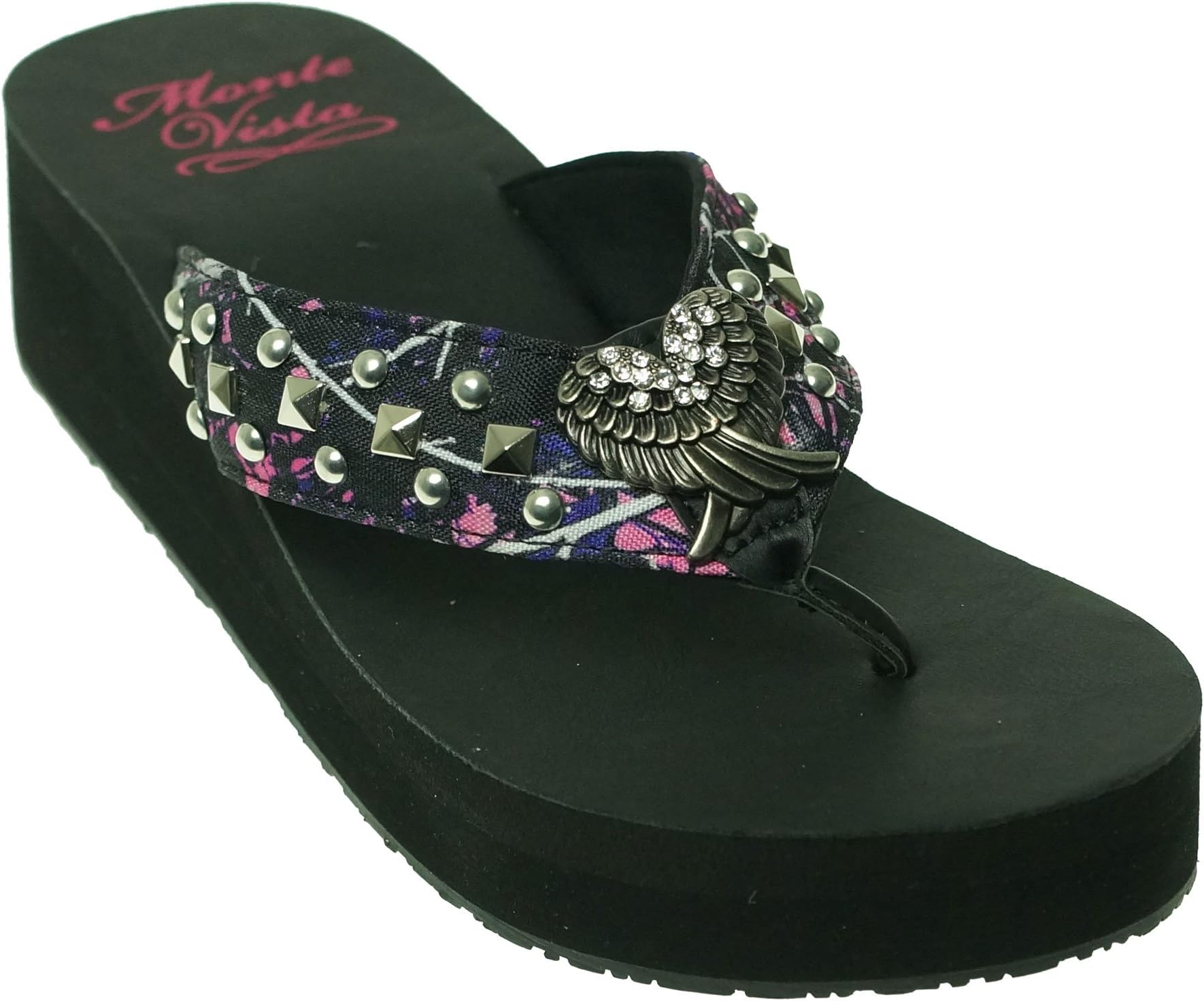 Monte Vista Muddy Girl Rochelle Angel Wings Rhinestone Western Flip Flop 9
