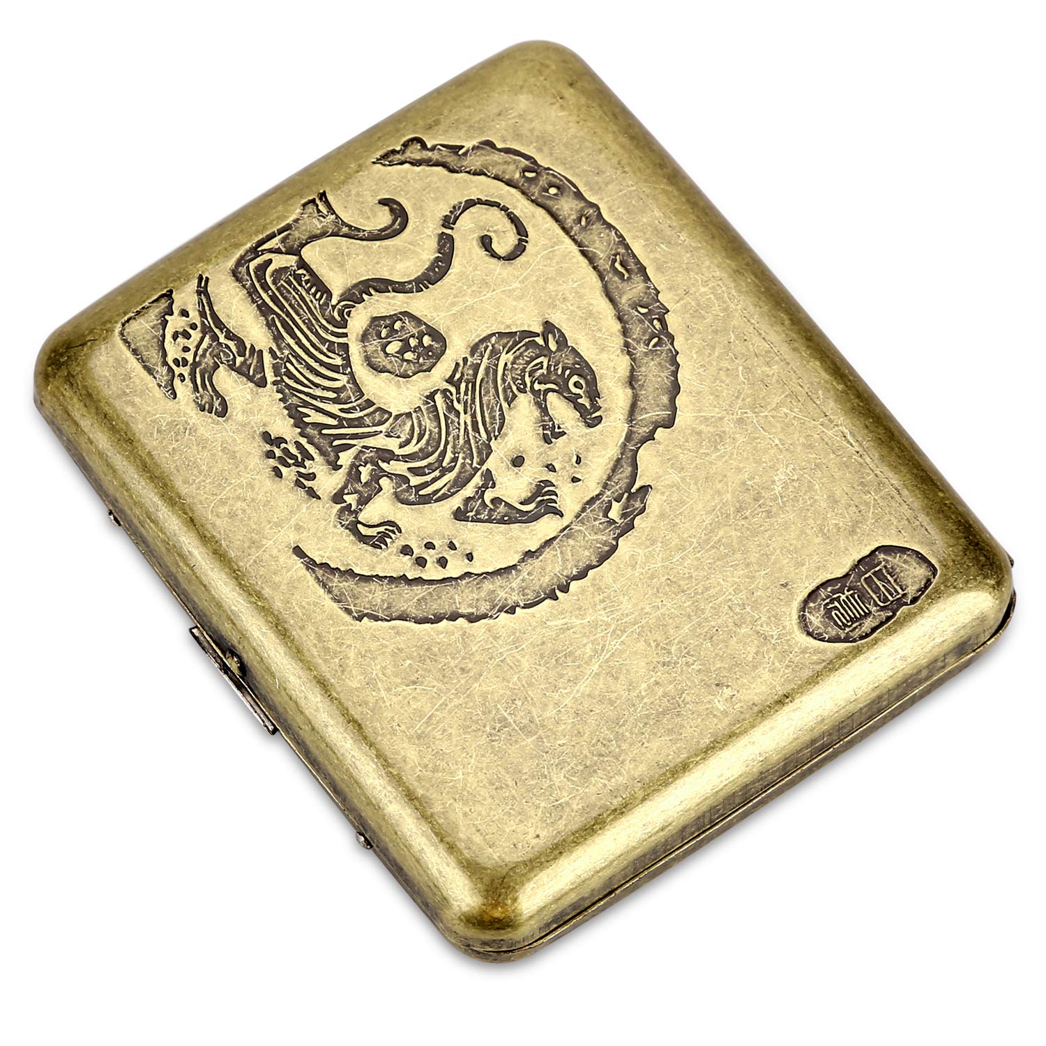 CaLeQi Cigarette Case Holds 20,Flower Golden (Tiger)