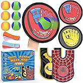 Tozuoup 3-in-1 Toss Catch Ball Game Set, Kids Toddler Baseball Glove, Beach Games Outdoor Yard Lawn Toys for Kids & Family, Birthday Gifts Toys for 3 4 5 6 7 8-12 Year Old Boys and Girls