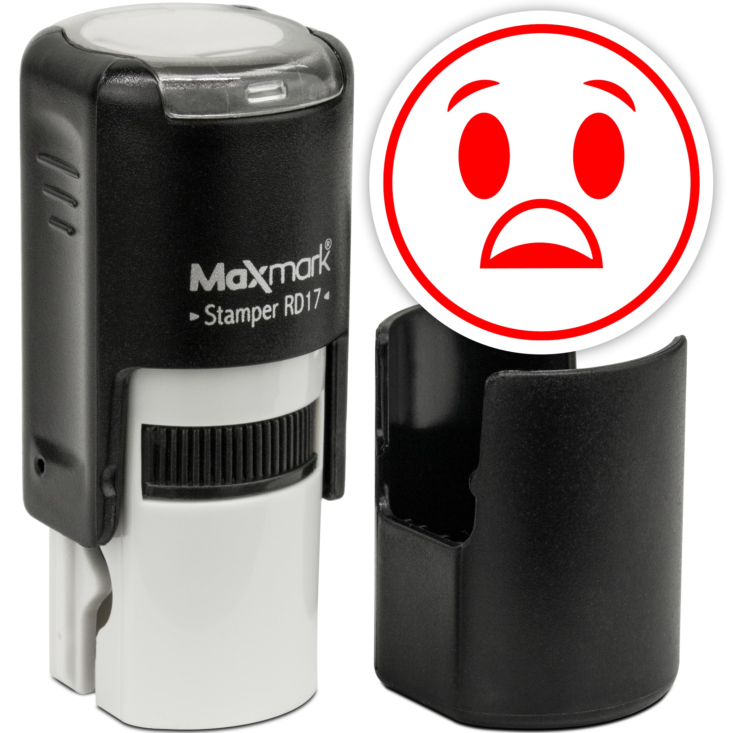 MaxMark Round Self Inking Emoji Stamp - Surprised