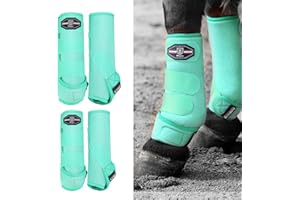 Harrison Howard Horse Sport Medicine Front Shock-Absorbing Boots All-Round Lower Limb Protection & Support Sport Boots Athletic Boots Perfect for Endurance Training and Performance Mint L