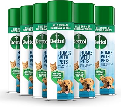 Dettol Pets Disinfectant Spray 6 x 300ml 1.8L Cat Urine Odour Remover