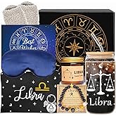 Libra Birthday Gifts for Women - Zodiac Glass Cup Basket for Her - Astrology Gift set for Mom Sister - Thank You Box for Friend - Constellation Basket for Boss Lady Coworker