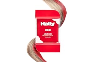 Hally Hair Temporary Hair Color, Shade Stix (Red) - 12 ml Washable Hair Chalk for Kids, Teens & Adults - One Day Pop of Color Hair Dye for Festivals, Sporting Events & Parties, All Hair Types