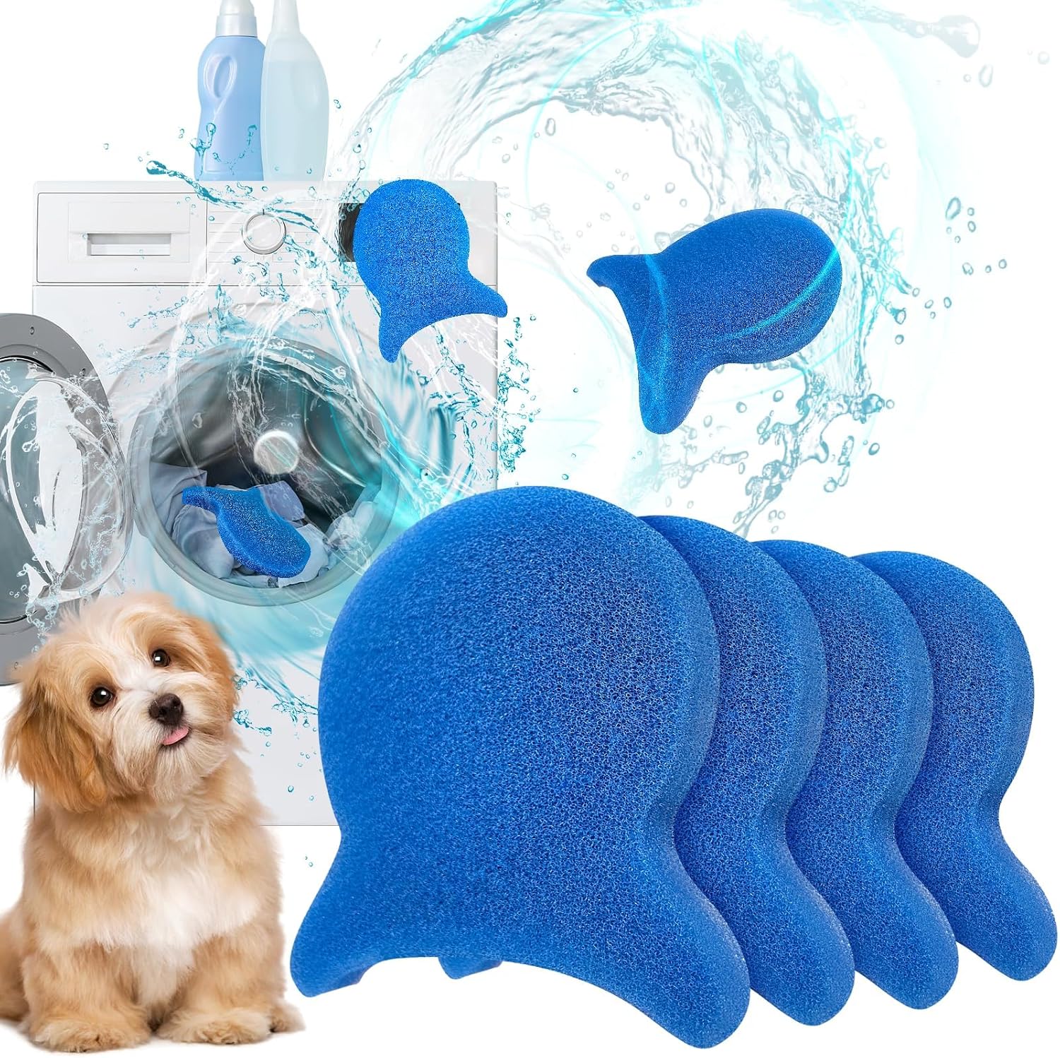 Pet Hair Remover for Laundry, Reusable Dog & Cat Hair Remover Tool, Effectively Removes Pet Hair, Lint and Dander from Bedding and Clothing, Suitable for Washing Machines, Dryers (4)