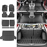 powoq Floor Mats Compatible with 2023-2026 Honda HRV Trunk Mat TPE Backrest Mat Replacement for 2023-2026 Honda HRV Accessories (Rear Backrest Mat+Rear Trunk Mat+Floor Mat)