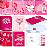 Skyygemm 24 Pack Christian Valentines Cards with Envelopes and Stickers Religious Cards with Blessing Greeting for Valentine's Day Party Favors Supplies 4.5 x 6.2 Inch(Heart)