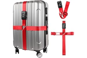 Travel Inspira Luggage Straps for Suitcases with TSA Lock, Protect Your Luggage Anti-Burst, High Visibility Color, Easy to Identify Luggage Adjustable Heavy Duty Belt for 20-32 Inch Suitcases