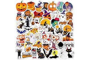 RICCIOOFY Non-Repeating Halloween Stickers, Halloween Party Favors,Vinyl Waterproof Holiday Party Stickers, Kids and Youth Adult Party Favors Gifts Crafts- Halloween Decorations