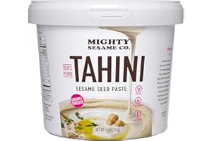 Mighty Sesame Co. Classic Bulk Size 100% Pure Tahini, (6.6 lb Pail) Just One Ingredient, Gluten Free, Vegan, Non GMO, Keto Friendly, Kosher, Halal