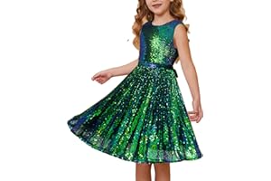 GRACE KARIN Girls Sequin Dress Sleeveless Prom Party Formal Graduations Fancy Tween Girls Dresses Size 5-12