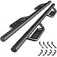 TAC 4" Drop Running Boards Side Steps Fit 2019-2025 Chevy Silverado Crew Cab/2019-2025 GMC Sierra 1500 Crew Cab | Tubular Style Fine Texture Black (2pcs Running Boards)