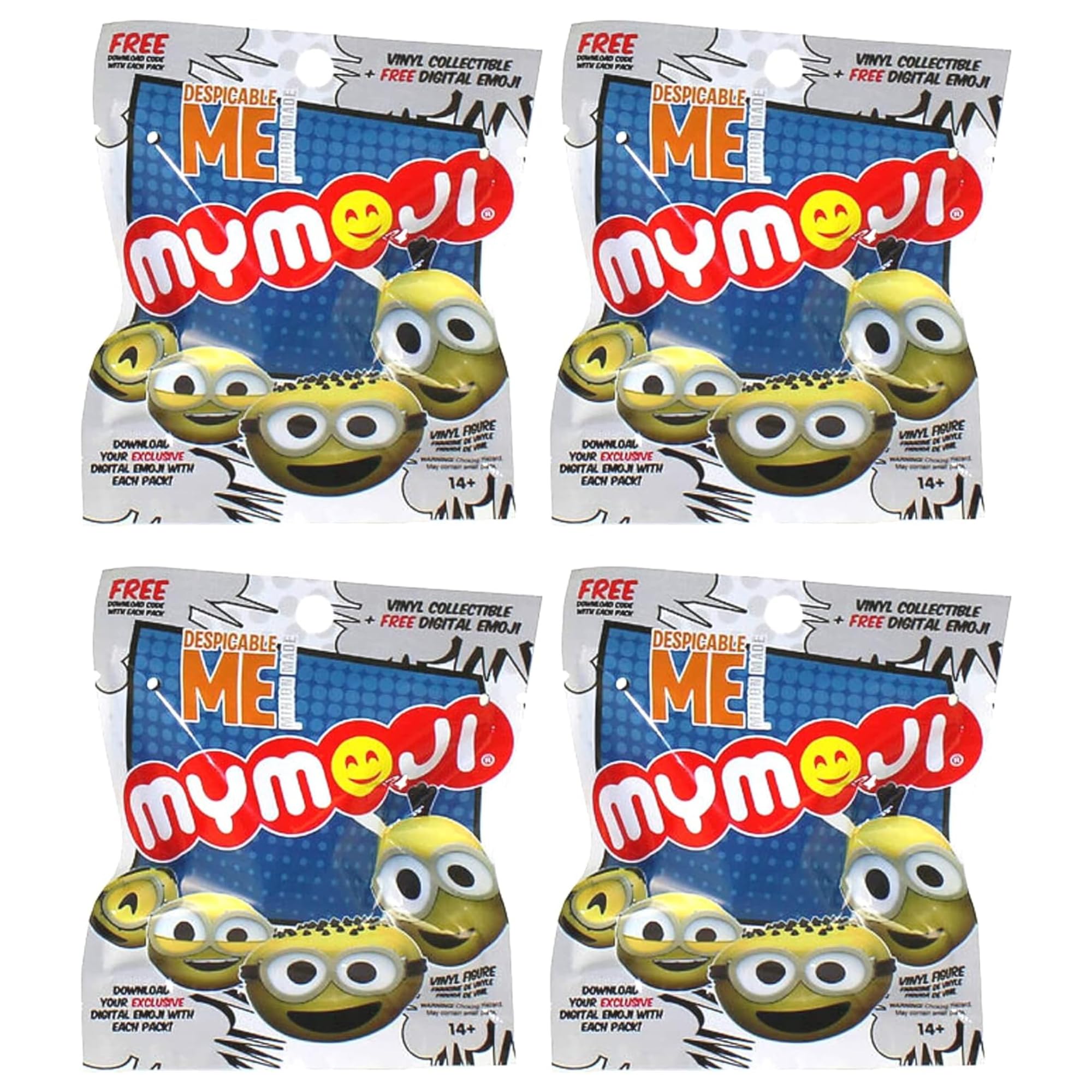 Funko MyMoji - Despicable Me Minions Vinyl Blind Bag Figures - 24 to collect - Guaranteed No Duplicates (Pack of 4)