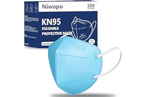 NIWOPO Face Mask 100 Pack, Individually Wrapped, 5-Ply Breathable Comfortable Safety Mask Filter Efficiency≥95% Against PM2.5